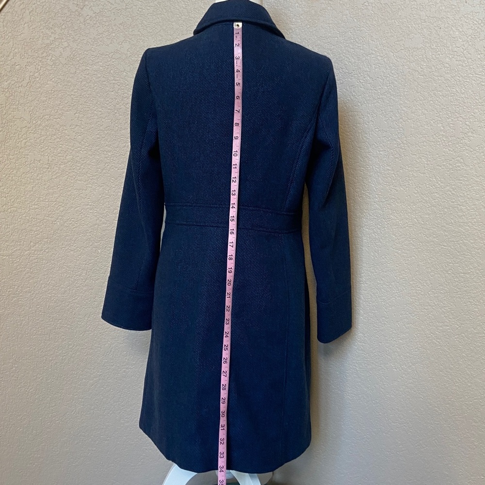 Sale! Elegant Navy Coat with Faux Fur Collar, size S, Banana Republic - Picture 11 of 16